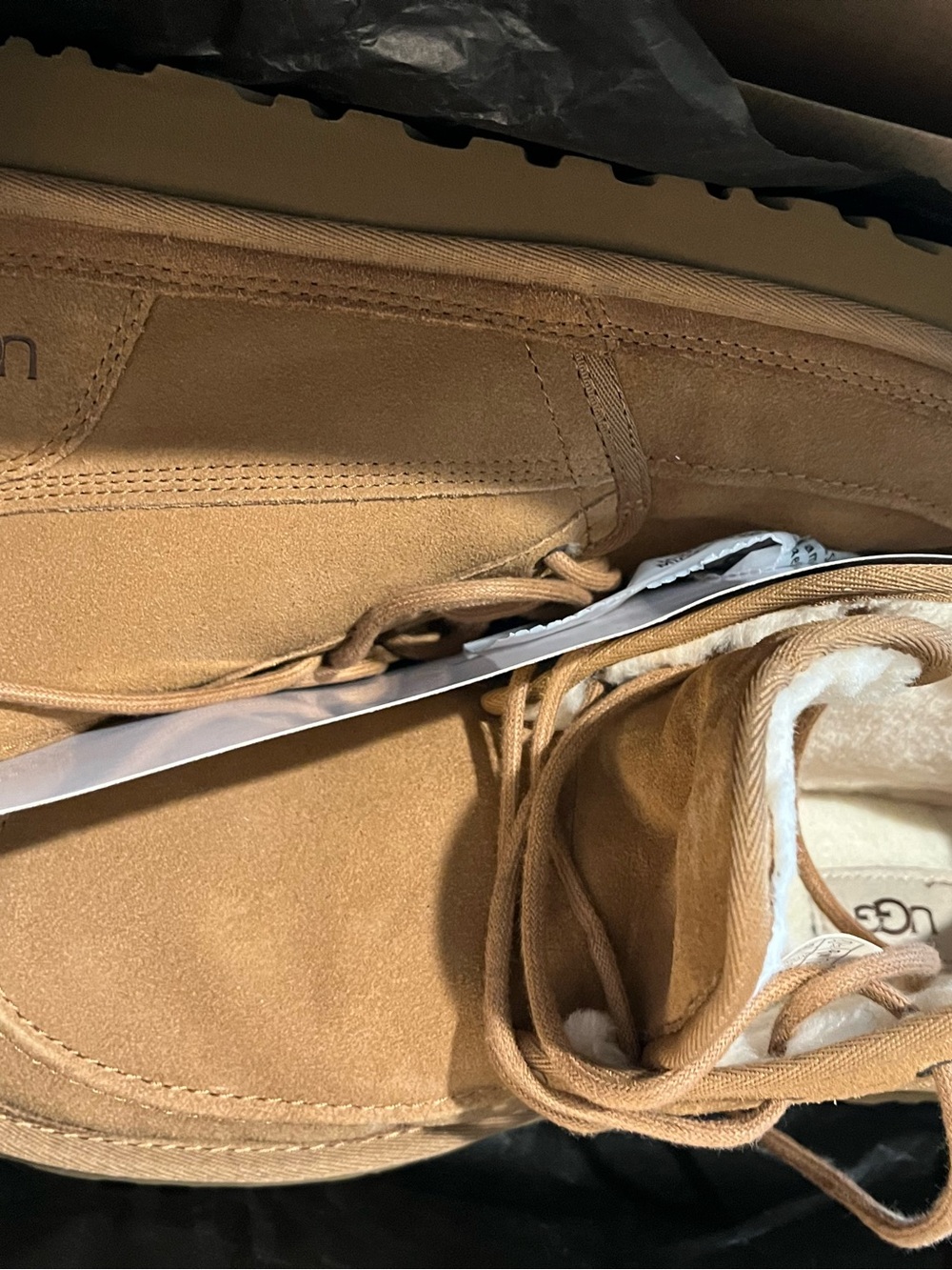 UGG Men's Tan Suede Lace-Up Boots